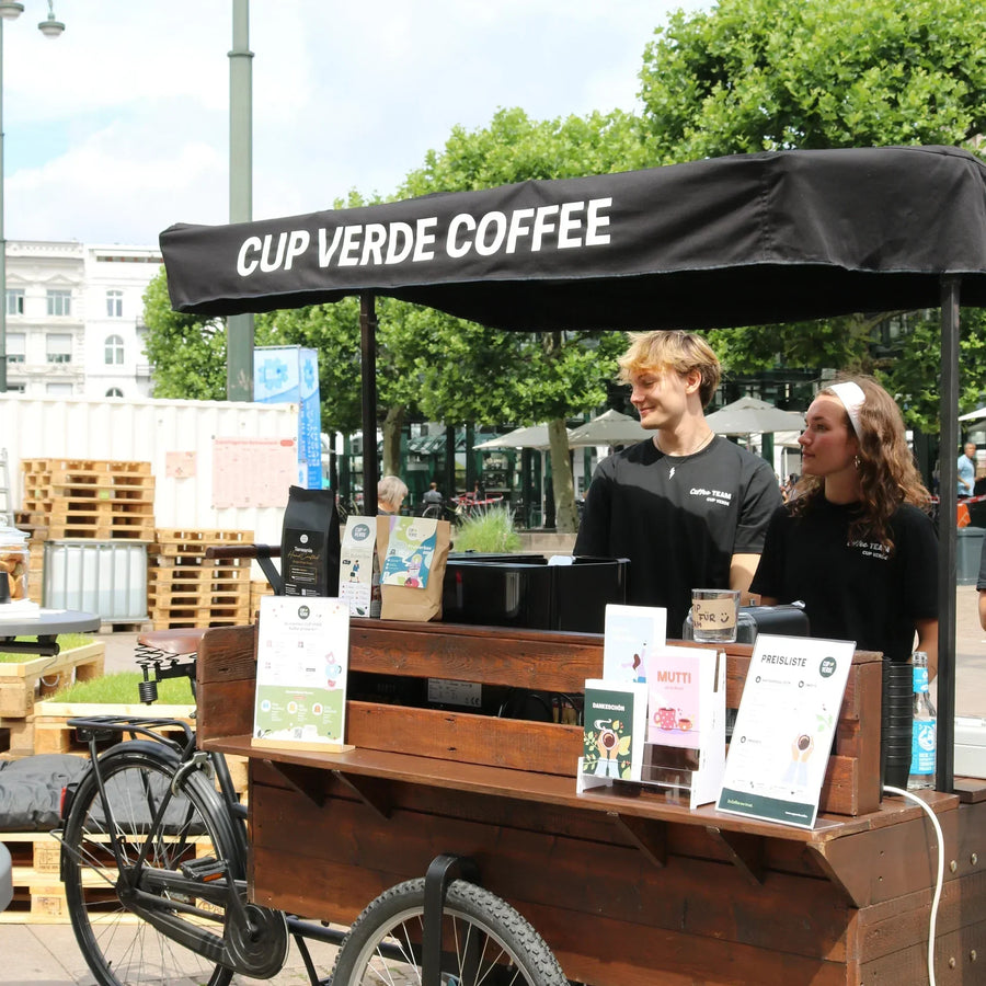 CUP VERDE Kaffeebike bei der Hamburg Sustainability Week auf dem Rathausmarkt